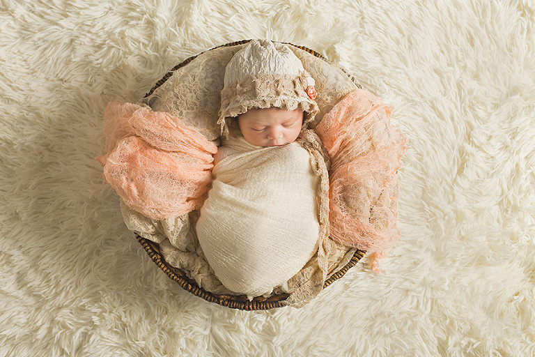 ferndale newborn photography: baby in basket